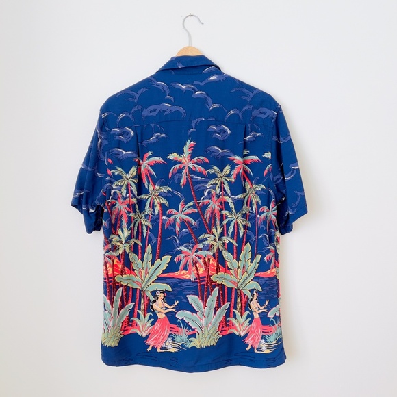 Kamehameha Loud Hawaiian Small Shirt Hula Girl Short Sleeve Vintage AOP All Over - Picture 3 of 10